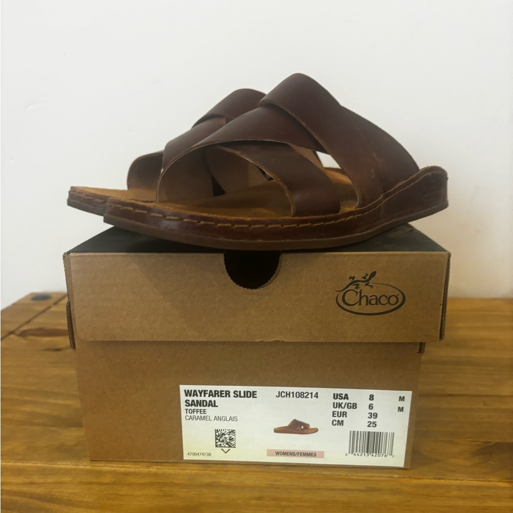Chaco wayfarer slide sandal toffee